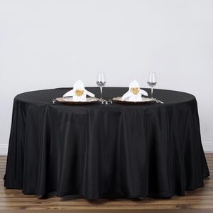 Three (3) Black 120” Round Tablecloth